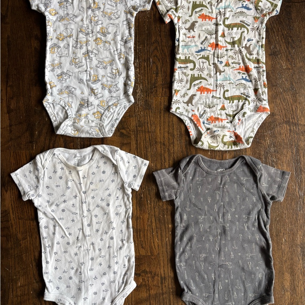 Carter’s 18M Assorted Colorful Striped & Patterned Baby Onesies